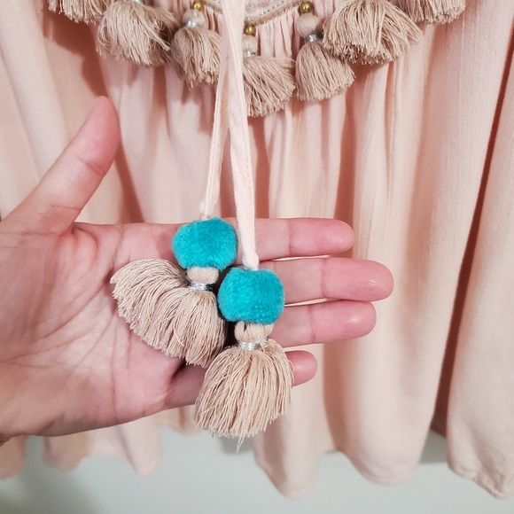 Lilly Pulitzer Shandy Top Tassels Pompom Embroidered XS Cotton Blend - Picture 13 of 14
